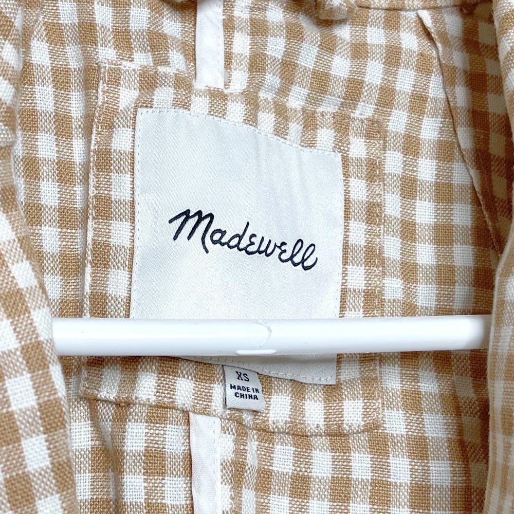 Madewell Linen Dorset Blazer in Gingham Check - Picture 5 of 7